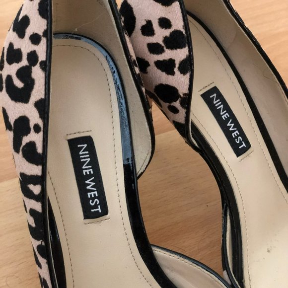 Nine West 8M Peep Toe Pumps Heels Cheetah Leopard Animal Print - Picture 3 of 4